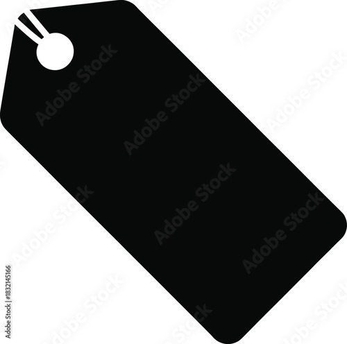 Black tag shape design with isolated price sale and product label badge template for store and promotion information vector