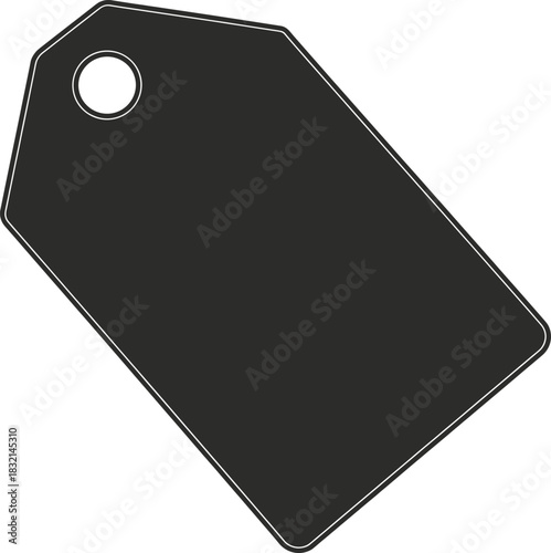 Vector graphic of blank tag sale label for business price sticker with hole as promotional line graphic for retail