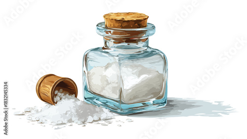 Classic Salt Bottle on White Background Vector Illustration