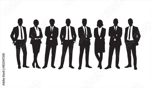 Business professionals standing together as a cohesive corporate group