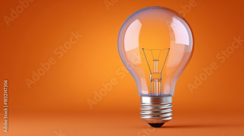 Light bulb presenting concept of creative idea and innovation with copy space