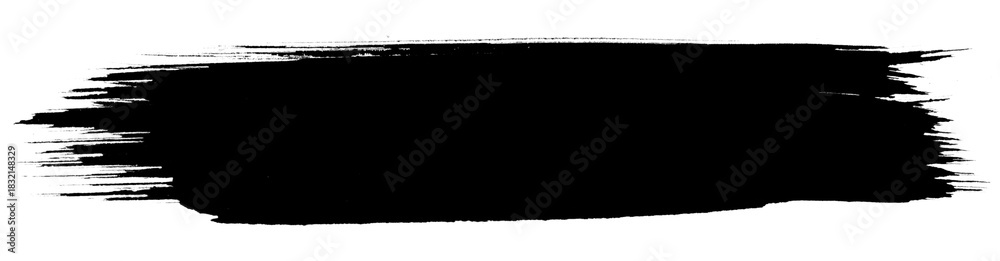 Obraz premium Smooth flowing black brush stroke title bar with soft-painted texture for clean modern designs, minimal headers, and stylish overlays.