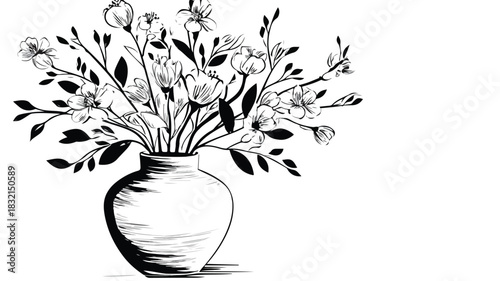 Elegant Vase with Colorful Flowers and 'The Word Quote' on it