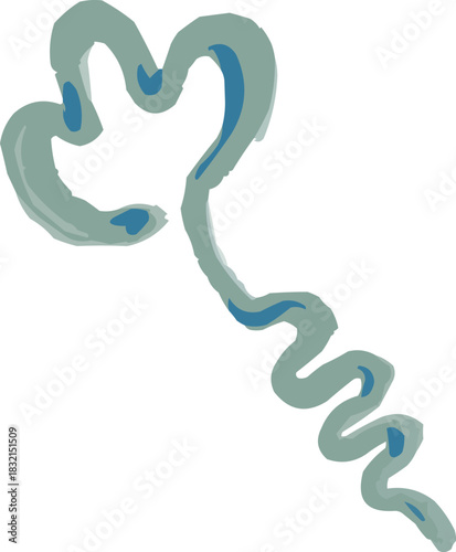 Hand-Drawn Watercolor Sketchy Metal Wine Corkscrew