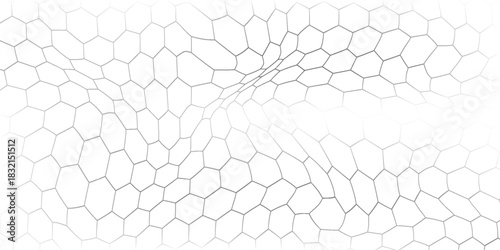 Fishing or soccer net. Repeated hexagon pattern. Black wired mesh texture isolated on white background. Metallic or fabric fence, cage or lattice structure. Vector graphic Illustration.