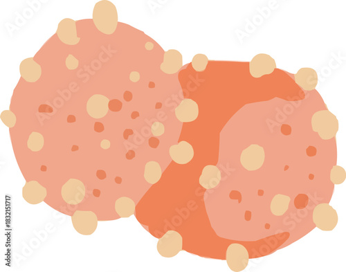 Hand-Drawn Watercolor Sketchy French Chouquettes Dessert