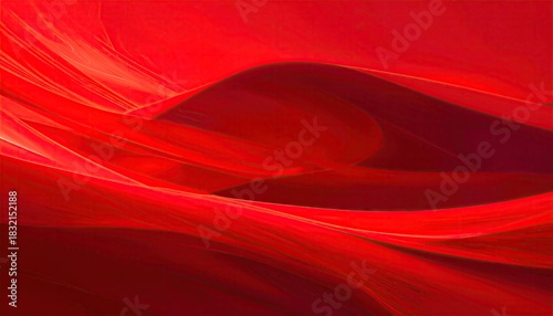 Vibrant Red Abstract Swirls of Light and Energy Flowing Smoothly on a Dark Background
