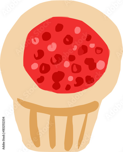 Hand-Drawn Watercolor Red Sauce Ketchup BBQ Condiment