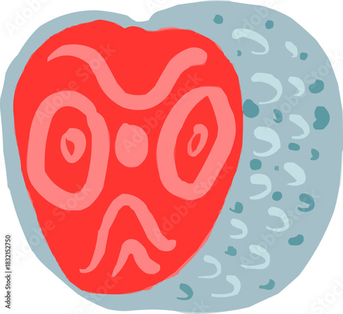 Watercolor Sketchy Red Fish Fillet Salmon Trout Tuna