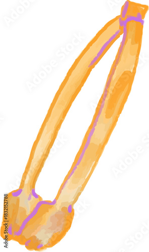 Hand-Drawn Watercolor Sketchy Bartender Tongs Bar Tool