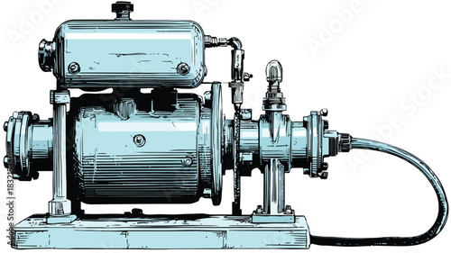 Modern Pump Illustration Vector with Outline on White Background