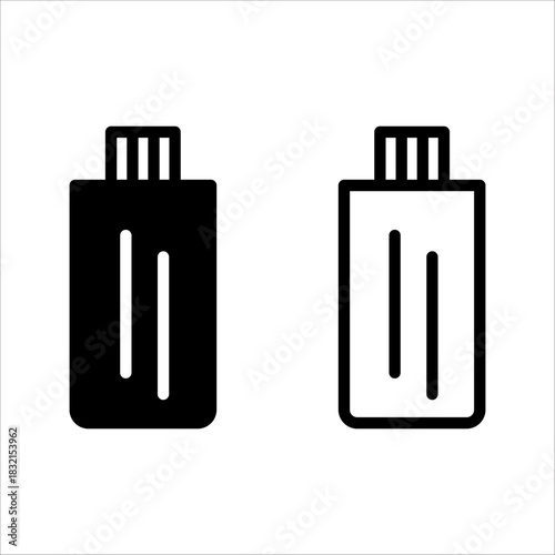flash disk icon set black and white