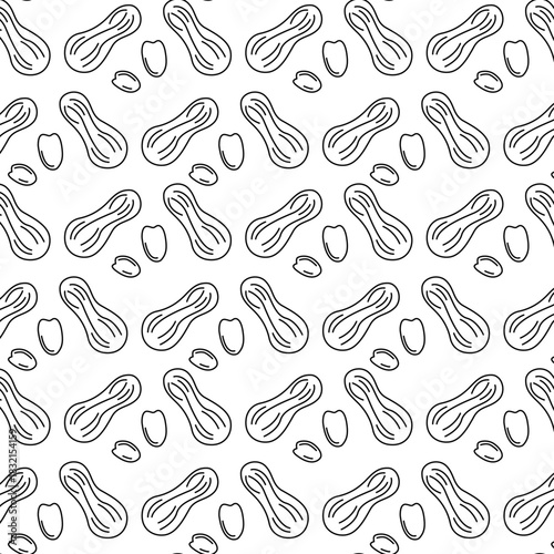 Peanut doodle nuts icon pattern background design vector