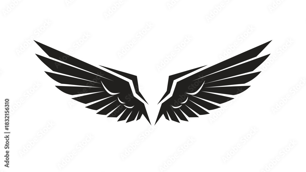 Fototapeta premium Majestic Black Wings Symbolizing Freedom and Power.