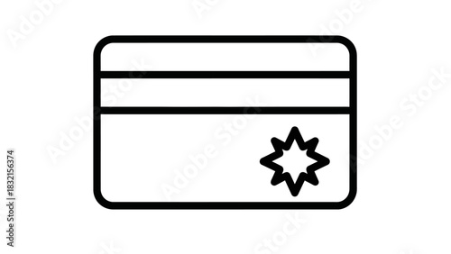 Simple line art icon of a credit card for finance.