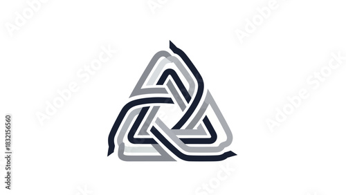 Stylized Celtic triquetra knot with interwoven lines.