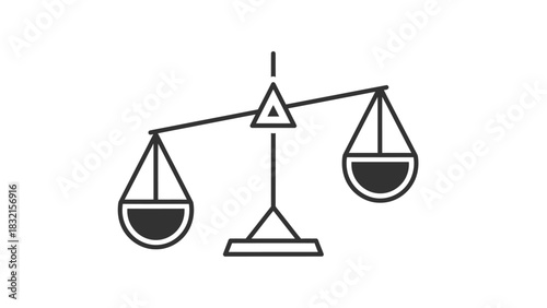 Imbalance Scale Icon Representing Justice and Inequality.