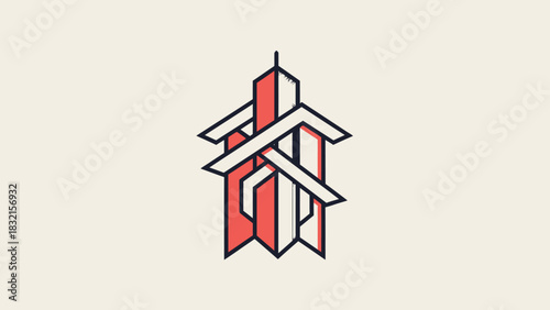 Abstract Geometric Building Logo Design.