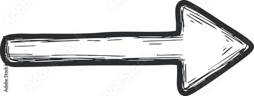 A hand-drawn arrow pointing to the left in black and white outline vector style, suitable for navigation and directional signage