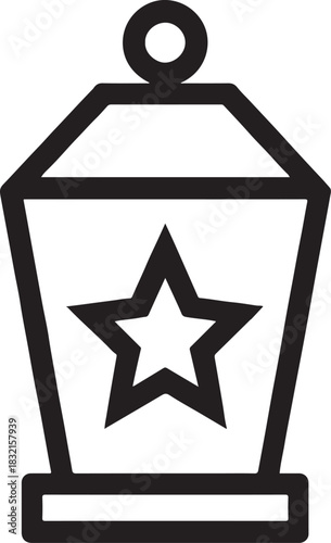 Star Lantern Outline Icon