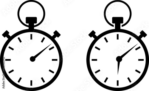 Two stopwatch icons showing different times