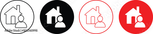 Tenant icon set. Property Tenant Symbols. Property management graphic design. Lease agreement and resident signs