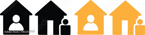 Tenant icon set. Property Tenant Symbols. Property management graphic design. Lease agreement and resident signs