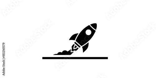 Future Launch Rocket Timeline Icon Vector Silhouette
