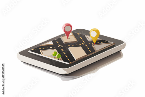 Isometric City Grid Map Vector