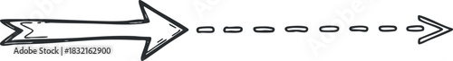 A simple arrow pointing to the right in minimalist black and white vector style, suitable for directional signage and graphic design