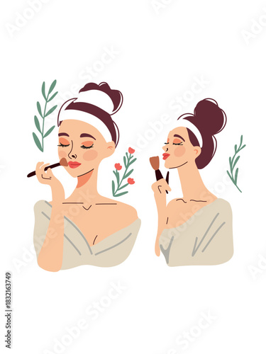 woman in beauty routine caring for skin