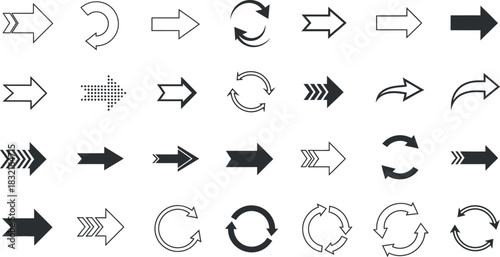 Hand drawn arrows collection directional elements for design and infographics