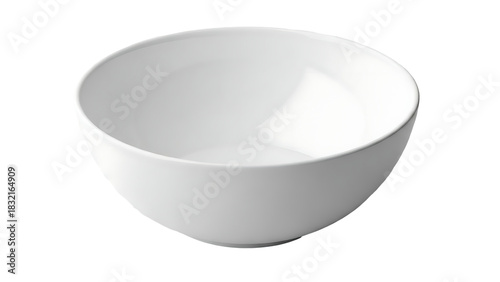 Simple white ceramic bowl isolated on black background