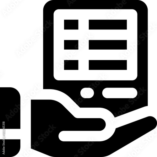 invoice glyph icon. Strong and solid vector icon for websites, mobile interfaces, presentations, and visual branding. High quality and easy to edit.