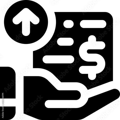 profit glyph icon. Strong and solid vector icon for websites, mobile interfaces, presentations, and visual branding. High quality and easy to edit.