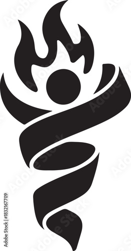 Flaming spirit figure icon