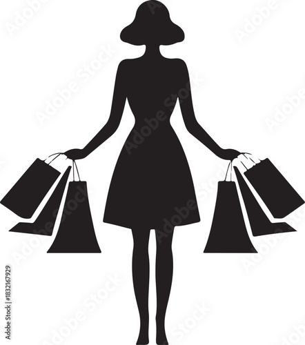 Retail Therapy Silhouette Art