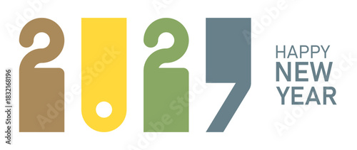 Happy New Year 2027. 2027 vector holiday illustration. Decoration for festival event poster, cover design.