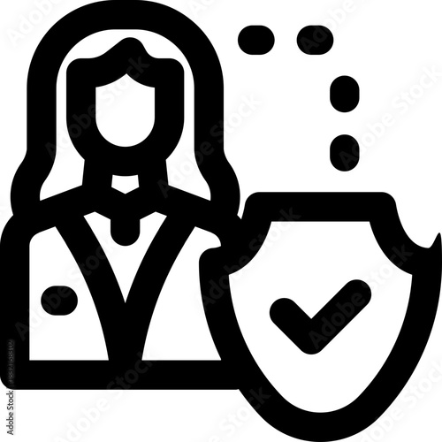 attorney line icon. Clean and minimalist vector icon for websites, mobile apps, presentations, and logos. Fully scalable and customizable for any project.