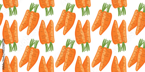 seamless organic pattern with fresh carrots