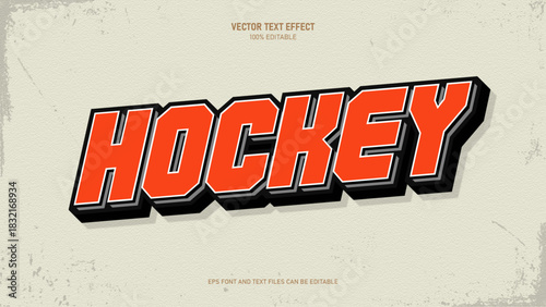 Hockey 3d text style editable text effect