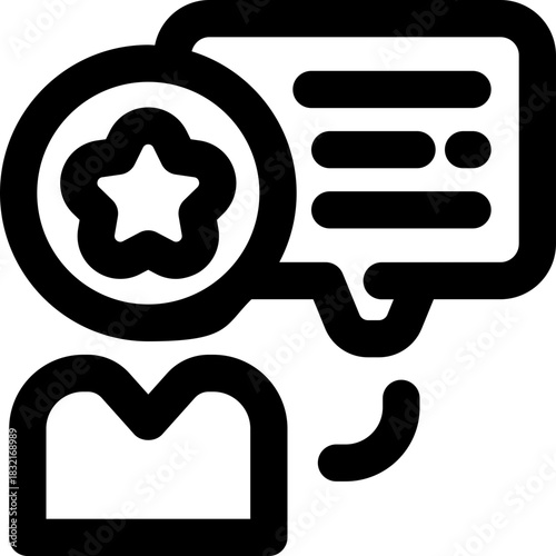 testimonial line icon. Clean and minimalist vector icon for websites, mobile apps, presentations, and logos. Fully scalable and customizable for any project.