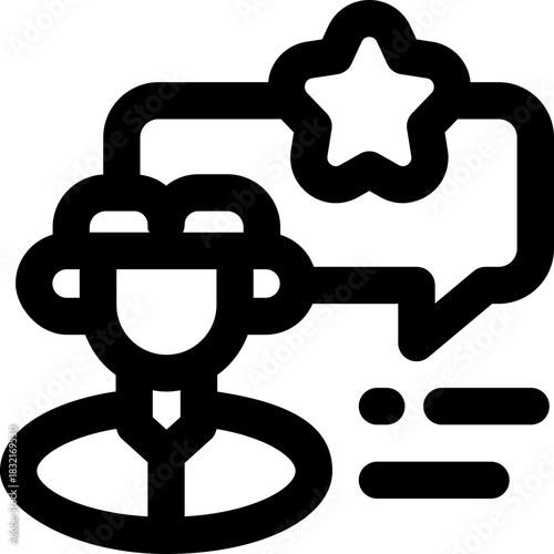 confidence line icon. Clean and minimalist vector icon for websites, mobile apps, presentations, and logos. Fully scalable and customizable for any project.