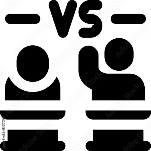 negotiation glyph icon. Strong and solid vector icon for websites, mobile interfaces, presentations, and visual branding. High quality and easy to edit.