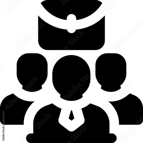 hiring glyph icon. Strong and solid vector icon for websites, mobile interfaces, presentations, and visual branding. High quality and easy to edit.