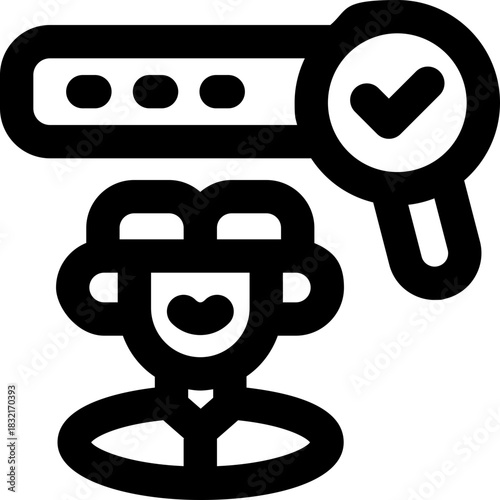 cloud identity line icon. Clean and minimalist vector icon for websites, mobile apps, presentations, and logos. Fully scalable and customizable for any project.