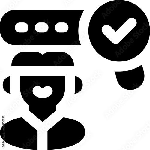 cloud identity glyph icon. Strong and solid vector icon for websites, mobile interfaces, presentations, and visual branding. High quality and easy to edit.