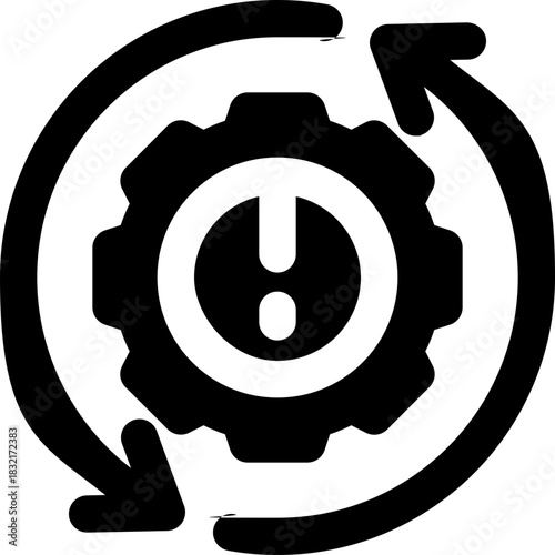 process glyph icon. Strong and solid vector icon for websites, mobile interfaces, presentations, and visual branding. High quality and easy to edit.