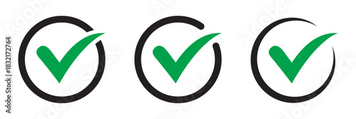 Green check mark tick approval icon