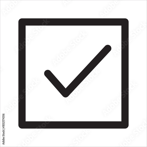 Chek, ok, yes icon approved vector illustration. Check mark icon on white background. Vector illustration